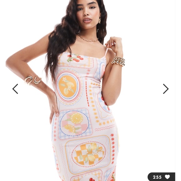 Miss Selfridge Postcard Print Strappy Summer Dress - Picture 4 of 4